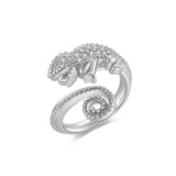 925 Silver Seahorse Adjustable Ring Women Fine Jewelry