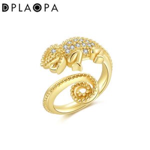 925 Silver Seahorse Adjustable Ring Women Fine Jewelry