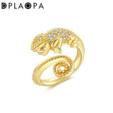 925 Silver Seahorse Adjustable Ring Women Fine Jewelry