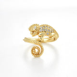 925 Silver Seahorse Adjustable Ring Women Fine Jewelry