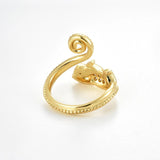 925 Silver Seahorse Adjustable Ring Women Fine Jewelry