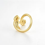 925 Silver Seahorse Adjustable Ring Women Fine Jewelry