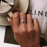 925 Silver Pink Love CZ Eternity Rings For Women BSR157