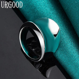 925 Silver Concave Ring for Women Man Party Engagement Wedding