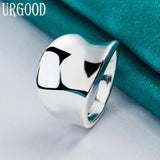925 Silver Concave Ring for Women Man Party Engagement Wedding
