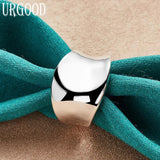 925 Silver Concave Ring for Women Man Party Engagement Wedding