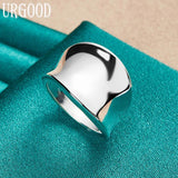 925 Silver Concave Ring for Women Man Party Engagement Wedding