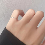925 Sterling Silver Opening Ring Woman Girl Irregular Finger Rings
