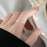 925 Sterling Silver Opening Ring Woman Girl Irregular Finger Rings