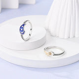 Gemini Matching 925 Sterling Silver Sun Moon Tai Chi Combination Ring