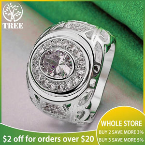 925 Silver Birthday Gift Zircon Rings For Women Man
