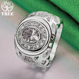 925 Silver Birthday Gift Zircon Rings For Women Man