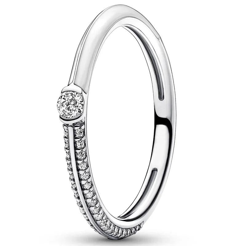 925 Silver Ring Milky Way Moon Stars Band Ring for Women