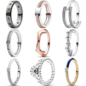 925 Silver Ring Milky Way Moon Stars Band Ring for Women