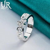 925 Silver AAA Zircon Hollow Out Ring for Women