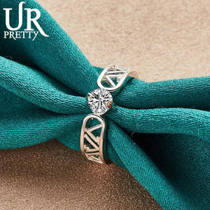 925 Silver AAA Zircon Hollow Out Ring for Women