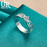 925 Silver AAA Zircon Hollow Out Ring for Women