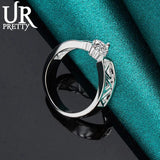 925 Silver AAA Zircon Hollow Out Ring for Women