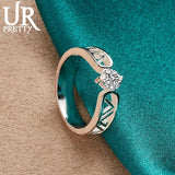 925 Silver AAA Zircon Hollow Out Ring for Women