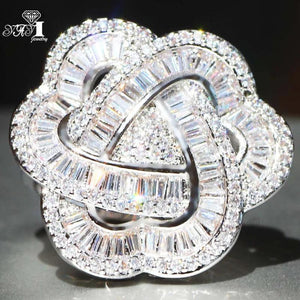 YaYI Top Gem Moissanite CZ Silver Engagement Party Rings