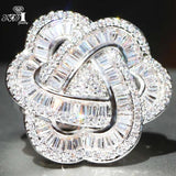 YaYI Top Gem Moissanite CZ Silver Engagement Party Rings