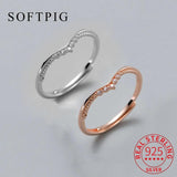 925 Sterling Silver Zircon Wave Adjustable Ring for Women