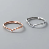 925 Sterling Silver Zircon Wave Adjustable Ring for Women