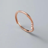 925 Sterling Silver Zircon Wave Adjustable Ring for Women