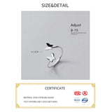 925 Silver Butterfly Ring Adjustable Women Fine Jewelry