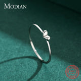 925 Sterling Silver Heart Finger Ring Romantic Love Statement Jewelry