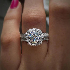 Sterling Silver Square Cut Zircon Finger Rings for Women