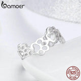 Adjustable Cat And Dog Footprints Pet Paw Trail Ring for Women - SCR424