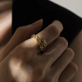 925 Sterling Silver CZ Pear Zircon Ring Resizable Adjustable Women Fine Jewelry