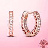 925 Silver Circle Stud Earrings CZ Round Cubic Zircon