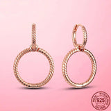 925 Silver Circle Stud Earrings CZ Round Cubic Zircon