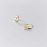 925 Sterling Silver Small Cross Ear Buckle Women Party Earrings