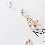925 Sterling Silver Small Cross Ear Buckle Women Party Earrings