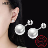 925 Silver Pearl Screw Stud Earrings Mini Jewelry DA2290