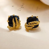 925 Silver Needle Geometric Glass Earrings for Lady Party Gift
