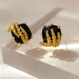 925 Silver Needle Geometric Glass Earrings for Lady Party Gift