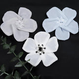 5Pcs Beaded Five Petal Flower Silk Chiffon Fabric Flower