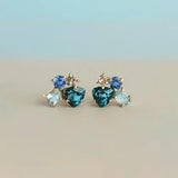 925 Silver Rainbow CZ Stud Earring Piercing Pendientes