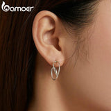 Intertwined Love Ear Stud 925 Sterling Silver Earrings for Women