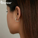 Intertwined Love Ear Stud 925 Sterling Silver Earrings for Women