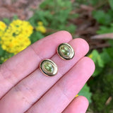 Green Peridot 925 Sterling Silver Stud Earrings for Women