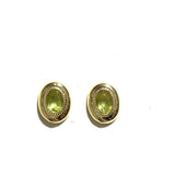 Green Peridot 925 Sterling Silver Stud Earrings for Women