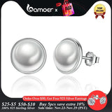 925 Silver Shell Pearl Stud Earrings Brincos PAS489