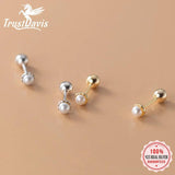 Trustdavis 925 Silver Freshwater Pearl Stud Earring Wedding Jewelry