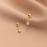 Trustdavis 925 Silver Freshwater Pearl Stud Earring Wedding Jewelry