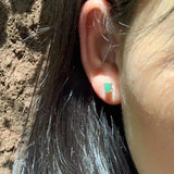 5*3MM Nat Emerald Earrings 925 Silver Stud Earring 925 Sterling Silver Gift